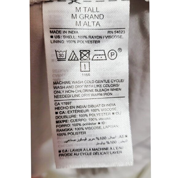 🌿Old Navy Womens Medium Tall Shift Dress 3/4 Bell Sleeves Gray Floral Print - Picture 6 of 12